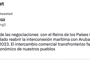 Canciyer: Venezuela a acorda reapertura di frontera maritimo cu Aruba