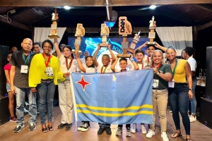 Delegacion di Aruba a bolbe bek cu 12 medaya di Weganan Interinsular na Boneiro 
