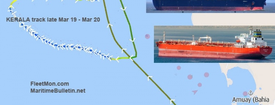 Dos tankero a dal den otro cerca costa di Amuay, Venezuela