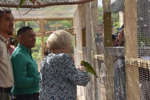 Prinsesa Beatrix a bishita proyecto pa proteha lora den Parke Arikok