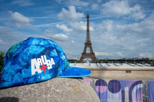Bandera di Aruba ta bulando na Paris pa Weganan Olimpico 2024