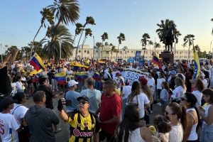 Venezolanonan opositor di gobierno Maduro na Aruba a manifesta pacificamente 