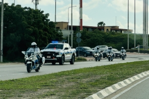 Presidente di Surnam Santokhi y prome dama a yega Aruba