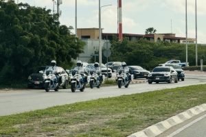Presidente di Surnam Santokhi y prome dama a yega Aruba