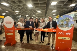 Aruba y Brasil conecta:  Cu evento inaugural di GOL Airlines for di aeropuerto São Paulo-Guarulhos (GRU)