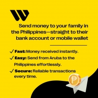 Western Union Aruba  y su servicio di transferencia vía Mobile Wallet of Cuenta di Banco pa Philippines