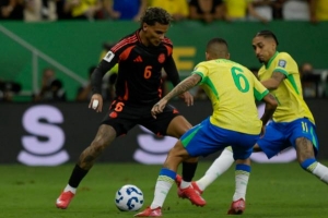 Colombia ta cay venci contra Brazil den clasificatorio mundial futbol