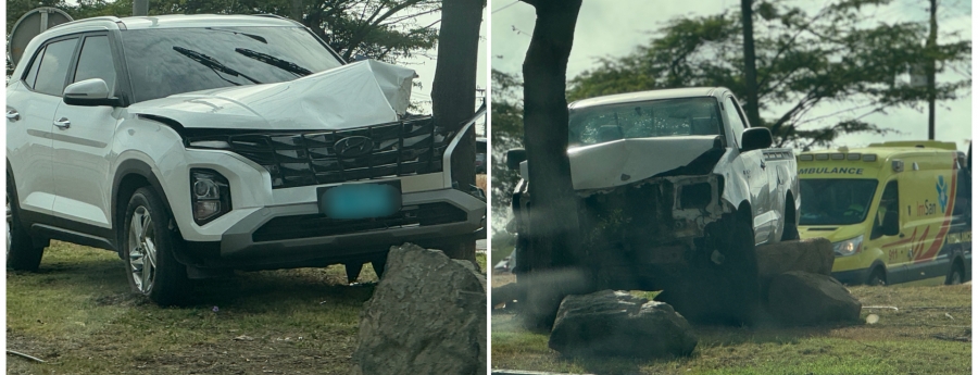Den 4 dia, dos diferente auto ta ‘crash’ riba rotonde di Tarabana