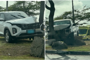 Den 4 dia, dos diferente auto ta ‘crash’ riba rotonde di Tarabana