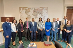 Delegacion di Parlamento di Aruba a reuni cu Home Land Security na Merca