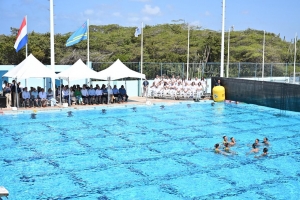 Rey Willem-Alexander a haci groundbreaking na Piscina Olimpico na Savaneta