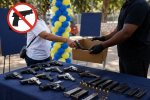 40 arma ilegal a wordo entrega na Corsou den campaña contra violencia