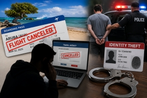 Homber a cancela biahe pa Aruba di ex socio y ta arresta pa robo di identidad
