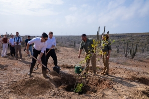 Premier Jetten a bishita proyecto “Aima Coa” pa restauracion di naturalesa na Aruba