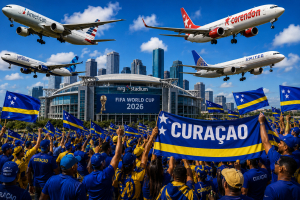Corsou ta manda 5.800 fanatico pa Houston den un hazaña casi sin precedente mundial