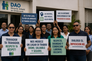 Personal di DAO ta protesta contra mudamento pa edificio sin bentana  