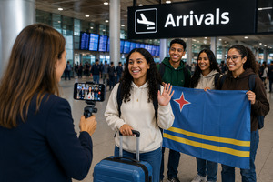 Aankomst Arubaanse studenten live te volgen via Facebook Arubahuis