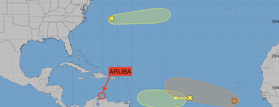 Dos sistema den Atlantico bou observacion; Aruba sin menaza directo