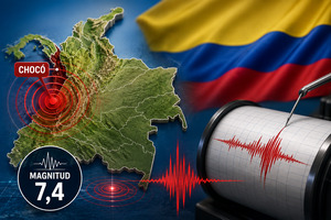 Temblor fuerte di 7,4 ta sacudi Colombia; heridonan raporta na Choco