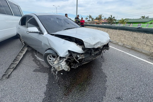 Accidente di trafico serio riba Watty Vos Boulevard, ta laga hopi destruccion y trafico mal pega